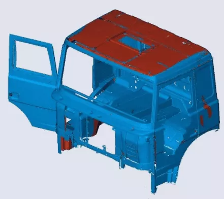 Результат сканирования кабины грузовика